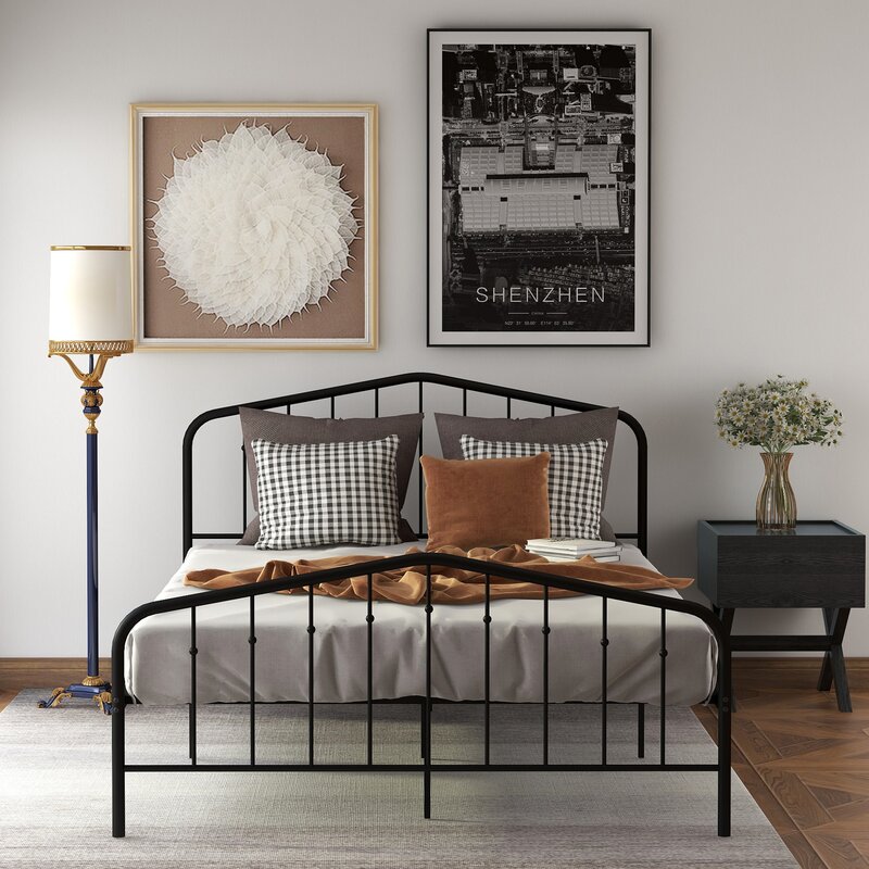 Black Metal Bed Frame Queen Wayfair - Mahilanya